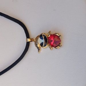 Artisan Ghost Heart Necklace Casual Gothic Gift Horror Punk Red Gold Black